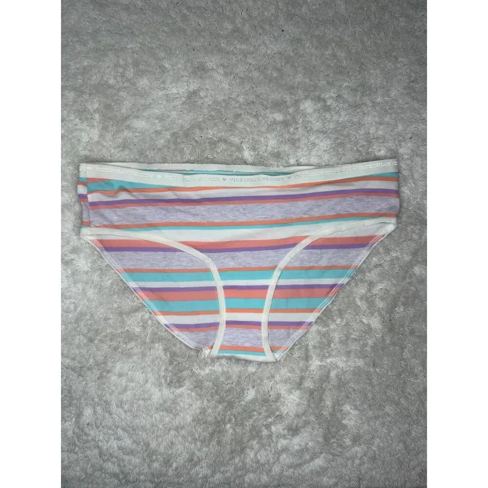 NWT Victoria’s Secret Low Rise Hiphugger Pastel Stripe Panty Large 2014